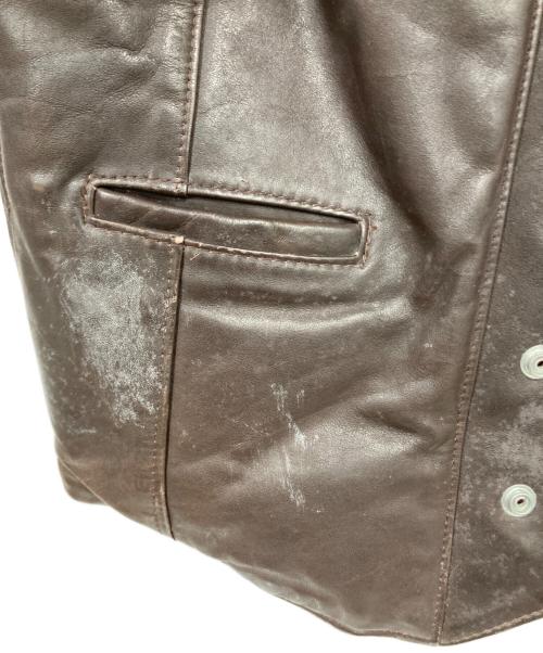 REMINGTON WEST（レミントン ウエスト）REMINGTON WEST (レミントン ウエスト) レザー切替ダウンベスト ブラウン サイズ:38の古着・服飾アイテム