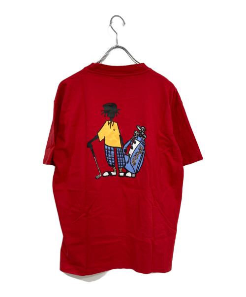 stussy（ステューシー）stussy (ステューシー) プリントTシャツ レッド サイズ:Mの古着・服飾アイテム