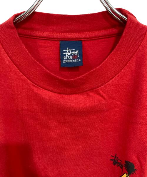 stussy（ステューシー）stussy (ステューシー) プリントTシャツ レッド サイズ:Mの古着・服飾アイテム