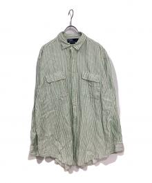 POLO RALPH LAUREN（ポロ・ラルフローレン）の古着「ストライプリネンシャツ」｜グリーン