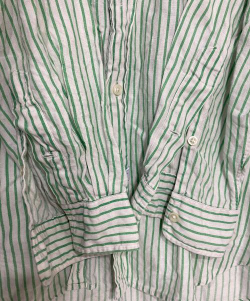 POLO RALPH LAUREN（ポロ・ラルフローレン）POLO RALPH LAUREN (ポロ・ラルフローレン) ストライプリネンシャツ グリーン サイズ:XLの古着・服飾アイテム