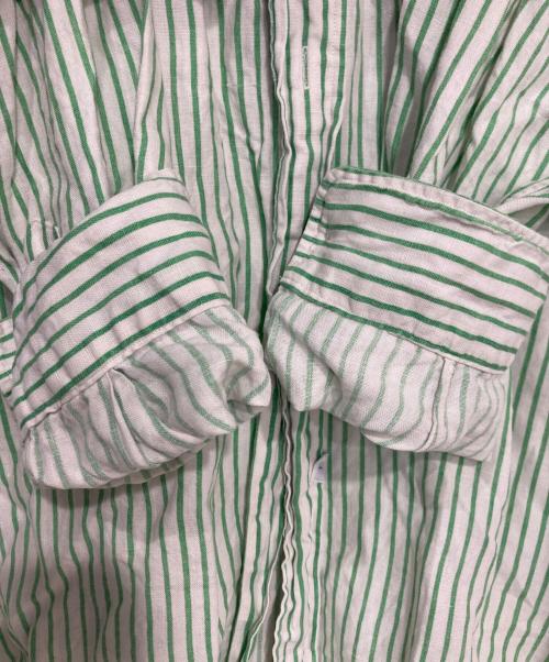 POLO RALPH LAUREN（ポロ・ラルフローレン）POLO RALPH LAUREN (ポロ・ラルフローレン) ストライプリネンシャツ グリーン サイズ:XLの古着・服飾アイテム