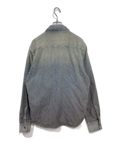 RRL（ダブルアールエル）RRL (ダブルアールエル) Striped Twill Workshirt / Striped Chambray Workshirt ネイビー サイズ:Sの古着・服飾アイテム
