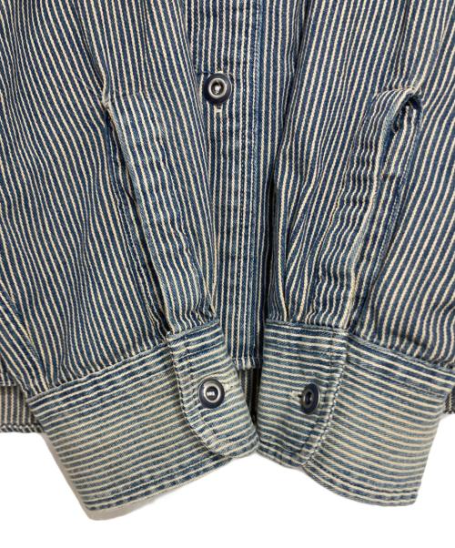 RRL（ダブルアールエル）RRL (ダブルアールエル) Striped Twill Workshirt / Striped Chambray Workshirt ネイビー サイズ:Sの古着・服飾アイテム