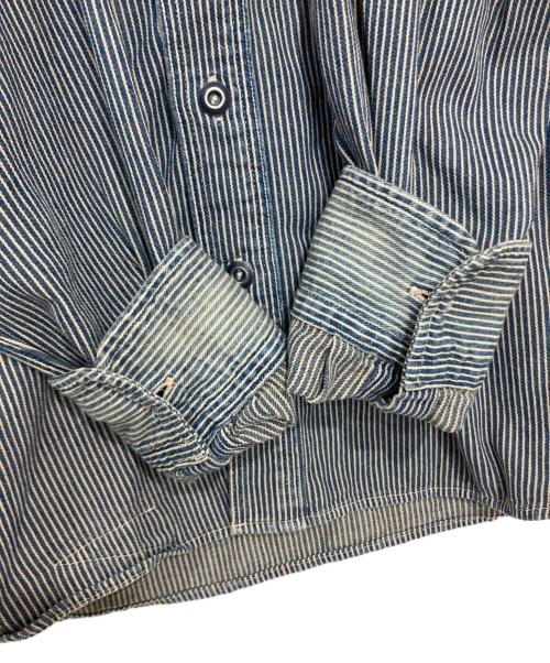 RRL（ダブルアールエル）RRL (ダブルアールエル) Striped Twill Workshirt / Striped Chambray Workshirt ネイビー サイズ:Sの古着・服飾アイテム