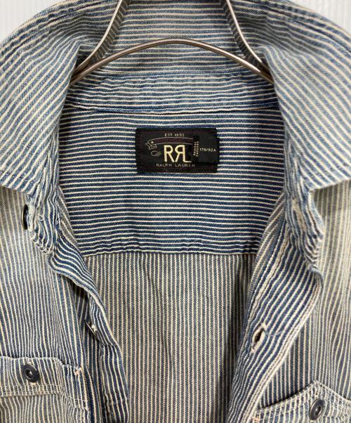 RRL（ダブルアールエル）RRL (ダブルアールエル) Striped Twill Workshirt / Striped Chambray Workshirt ネイビー サイズ:Sの古着・服飾アイテム
