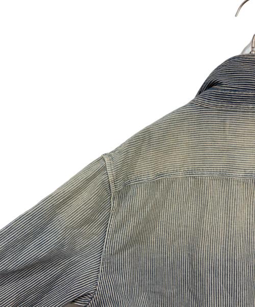 RRL（ダブルアールエル）RRL (ダブルアールエル) Striped Twill Workshirt / Striped Chambray Workshirt ネイビー サイズ:Sの古着・服飾アイテム