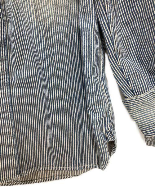 RRL（ダブルアールエル）RRL (ダブルアールエル) Striped Twill Workshirt / Striped Chambray Workshirt ネイビー サイズ:Sの古着・服飾アイテム