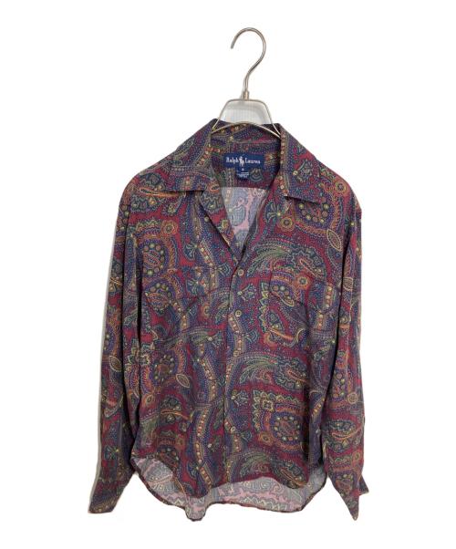 RALPH LAUREN（ラルフローレン）RALPH LAUREN (ラルフローレン) ペイズリー柄オープンカラーシャツ レッド×ネイビー サイズ:SIZE2の古着・服飾アイテム