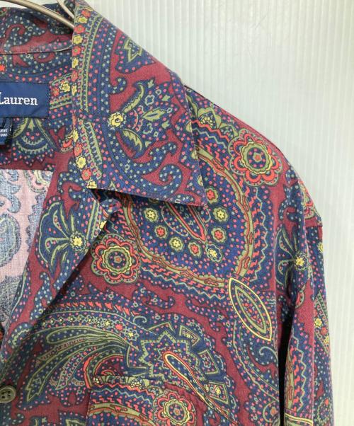 RALPH LAUREN（ラルフローレン）RALPH LAUREN (ラルフローレン) ペイズリー柄オープンカラーシャツ レッド×ネイビー サイズ:SIZE2の古着・服飾アイテム