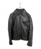 VANSONバンソン）の古着「シングルレザージャケット」｜ブラック