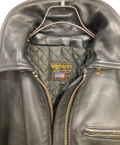 VANSON（バンソン）VANSON (バンソン) シングルレザージャケット ブラック サイズ:34の古着・服飾アイテム