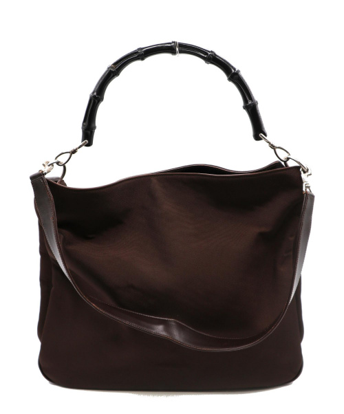 GUCCI（グッチ）GUCCI (グッチ) バンブーワンショルダーバッグ ブラウン 001・1577 1781の古着・服飾アイテム