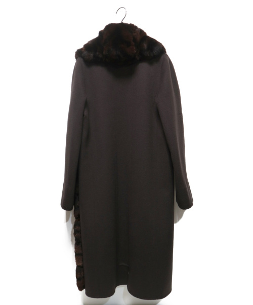 FENDI（フェンディ）FENDI (フェンディ) アルパカ×ファーコート ブラウン サイズ:40の古着・服飾アイテム