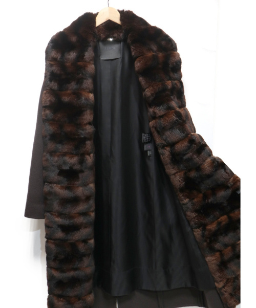 FENDI（フェンディ）FENDI (フェンディ) アルパカ×ファーコート ブラウン サイズ:40の古着・服飾アイテム