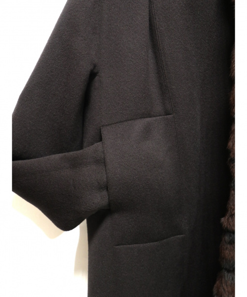 FENDI（フェンディ）FENDI (フェンディ) アルパカ×ファーコート ブラウン サイズ:40の古着・服飾アイテム