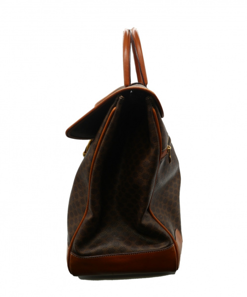 CELINE（セリーヌ）CELINE (セリーヌ) マカダム柄フラップボストンバッグ ブラウン マカダム JMB12の古着・服飾アイテム