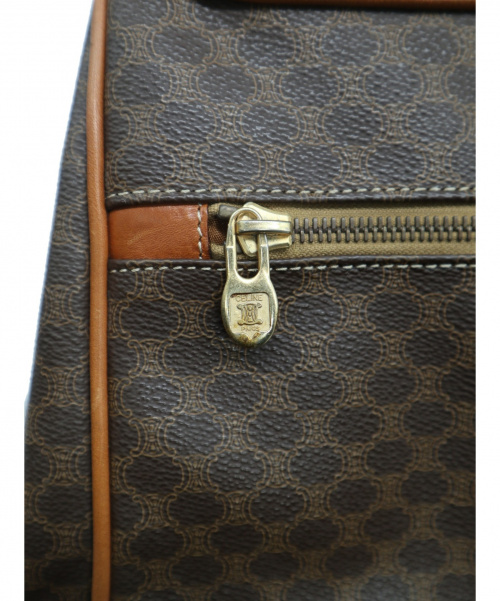 CELINE（セリーヌ）CELINE (セリーヌ) マカダム柄フラップボストンバッグ ブラウン マカダム JMB12の古着・服飾アイテム