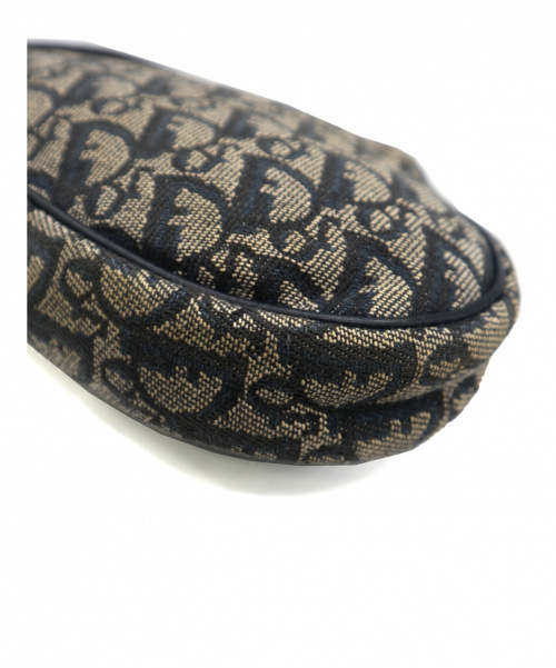 Christian Dior（クリスチャン ディオール）Christian Dior (クリスチャンディオール) トロッター柄サドルポーチ ネイビー×グレー MC0072の古着・服飾アイテム
