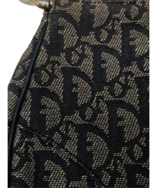 Christian Dior（クリスチャン ディオール）Christian Dior (クリスチャンディオール) トロッター柄サドルポーチ ネイビー×グレー MC0072の古着・服飾アイテム