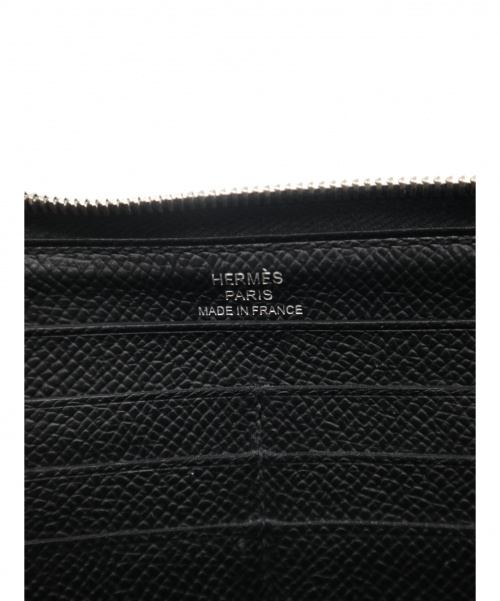 HERMES（エルメス）HERMES (エルメス) アザップロングラウンドジップウォレット ブラック ヴォーエプソン R刻印の古着・服飾アイテム