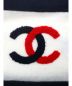 CHANEL (シャネル) ココマークコットンカシミヤマフラー ホワイト×ネイビー：34800円