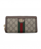 GUCCIグッチ）の古着「オフィディアGGジップアラウンドウォレット」｜ベージュ×グリーン×レッド