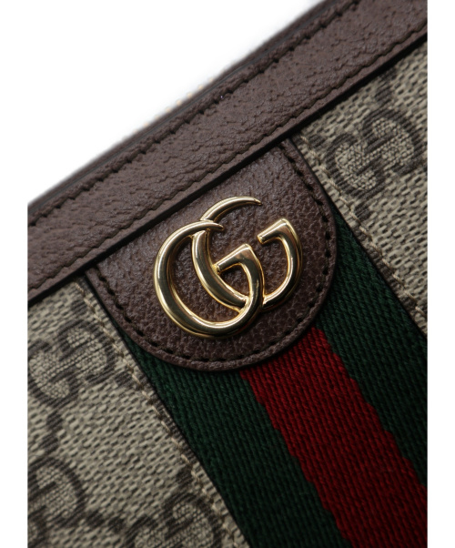 GUCCI（グッチ）GUCCI (グッチ) オフィディアGGジップアラウンドウォレット ベージュ×グリーン×レッドの古着・服飾アイテム
