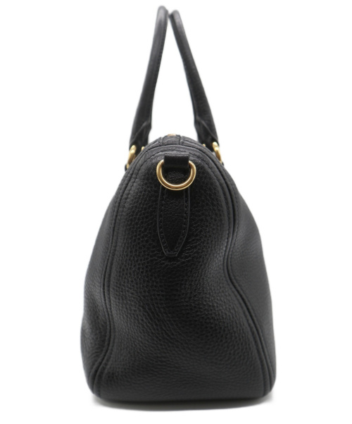 PRADA（プラダ）PRADA (プラダ) VITELLO PHENIX レザーハンドバッグ ブラックの古着・服飾アイテム