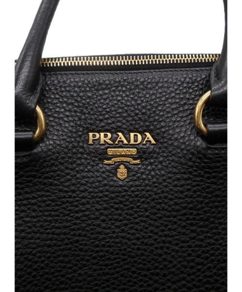 PRADA（プラダ）PRADA (プラダ) VITELLO PHENIX レザーハンドバッグ ブラックの古着・服飾アイテム