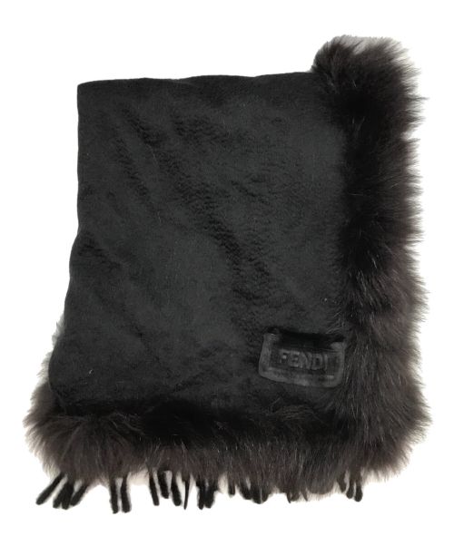 FENDI（フェンディ）FENDI (フェンディ) カシミヤファーマフラー ブラックの古着・服飾アイテム
