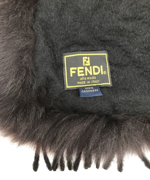 FENDI（フェンディ）FENDI (フェンディ) カシミヤファーマフラー ブラックの古着・服飾アイテム