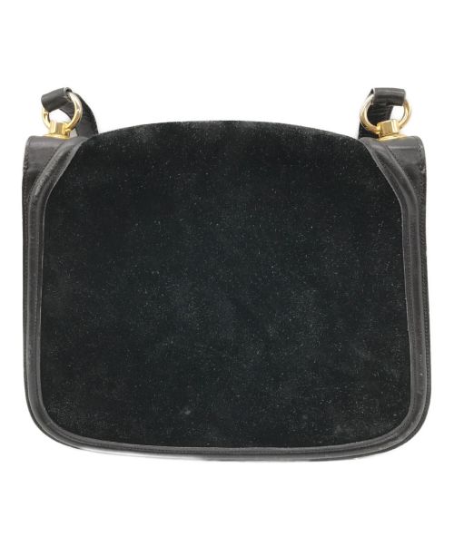 GUCCI（グッチ）GUCCI (グッチ) インターロッキングスウェードショルダーバッグ　ヴィンテージ　オールド　ハンドバッグ　ブラック ブラック サイズ:下記参照の古着・服飾アイテム