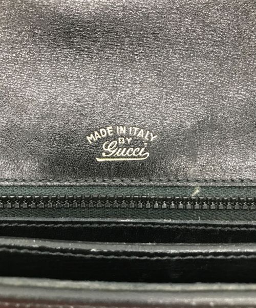 GUCCI（グッチ）GUCCI (グッチ) インターロッキングスウェードショルダーバッグ　ヴィンテージ　オールド　ハンドバッグ　ブラック ブラック サイズ:下記参照の古着・服飾アイテム