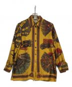 HERMESエルメス）の古着「スカーフ柄シルクシャツ」｜イエロー