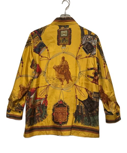 HERMES（エルメス）HERMES (エルメス) スカーフ柄シルクシャツ イエロー サイズ:40の古着・服飾アイテム