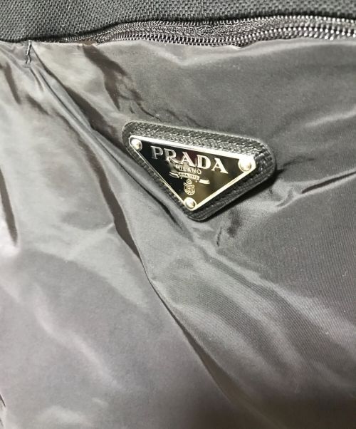 PRADA（プラダ）PRADA (プラダ) ナイロンディテール ピケ ポロシャツ ブラック サイズ:L(下記参照)の古着・服飾アイテム