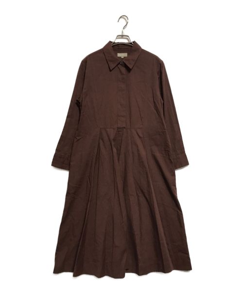 MARGARET HOWELL（マーガレットハウエル）MARGARET HOWELL (マーガレットハウエル) FINE COTTON DRILL長袖ワンピース ブラウン サイズ:SIZE1の古着・服飾アイテム