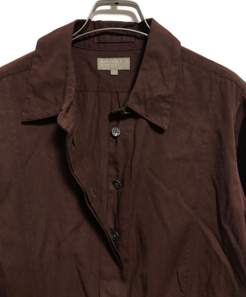MARGARET HOWELL（マーガレットハウエル）MARGARET HOWELL (マーガレットハウエル) FINE COTTON DRILL長袖ワンピース ブラウン サイズ:SIZE1の古着・服飾アイテム