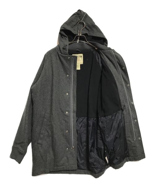 stussy（ステューシー）stussy (ステューシー) ウールフーデッドコート グレー サイズ:Lの古着・服飾アイテム