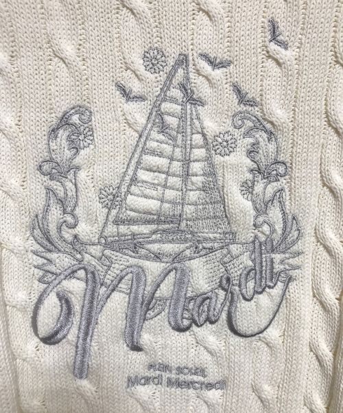 Mardi Mercredi（マルディメクルディ）Mardi Mercredi (マルディメクルディ) エンブロイダリーニット ホワイト サイズ:FREEの古着・服飾アイテム
