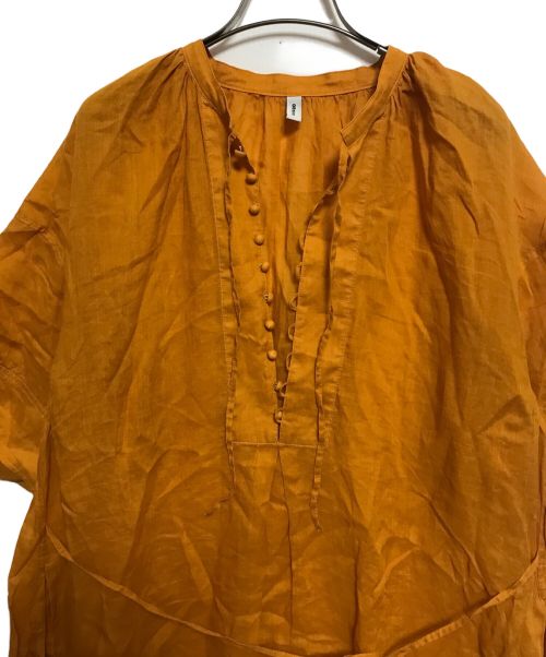 08sircus（ゼロエイトサーカス）08sircus (ゼロエイトサーカス) ギャザーワンピース オレンジ サイズ:1の古着・服飾アイテム