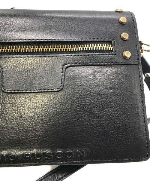 FABIO RUSCONI（ファビオルスコーニ）FABIO RUSCONI (ファビオルスコーニ) スタッズショルダーバッグ ブラックの古着・服飾アイテム