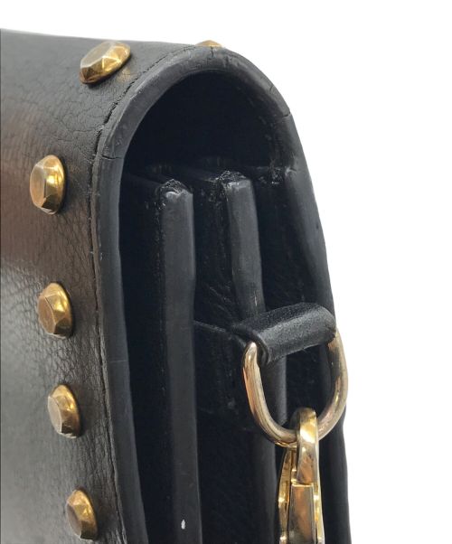 FABIO RUSCONI（ファビオルスコーニ）FABIO RUSCONI (ファビオルスコーニ) スタッズショルダーバッグ ブラックの古着・服飾アイテム