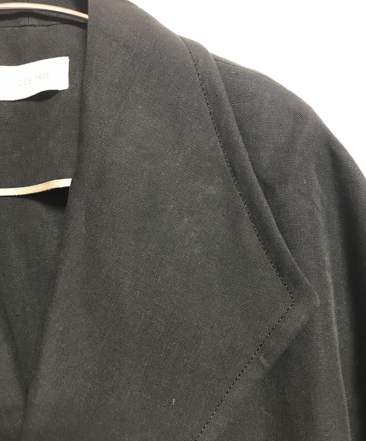 DES PRES デプレ リネンオックスフォード ウィングカラーショートコート セール】 リネンオックスフォード ウィングカラーショートコート