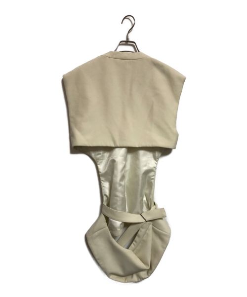 Little suzie（リトルスージー）Little suzie (リトルスージー) WV Mix Cut Out Padded Gilet ベージュ サイズ:FREEの古着・服飾アイテム