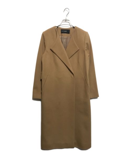 NOLLEY'S sophi（ノーリーズソフィー）NOLLEY'S sophi (ノーリーズソフィー) ビーバーノーカラーコート ベージュ サイズ:SIZE38の古着・服飾アイテム
