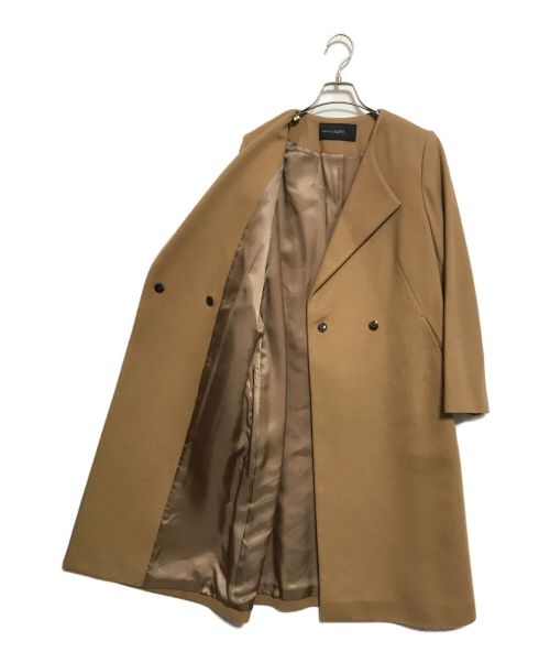 NOLLEY'S sophi（ノーリーズソフィー）NOLLEY'S sophi (ノーリーズソフィー) ビーバーノーカラーコート ベージュ サイズ:SIZE38の古着・服飾アイテム
