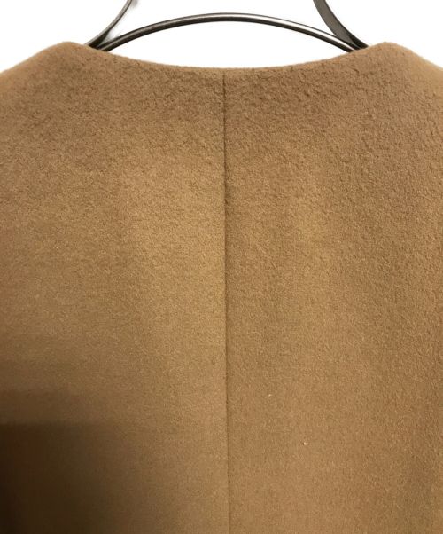 NOLLEY'S sophi（ノーリーズソフィー）NOLLEY'S sophi (ノーリーズソフィー) ビーバーノーカラーコート ベージュ サイズ:SIZE38の古着・服飾アイテム