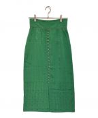 CLANEクラネ）の古着「JACQUARD FLOWER SKIRT」｜グリーン